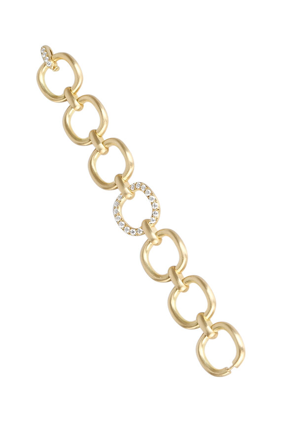 Caroline Ellen - 18K Yellow Gold Pavé Diamond Link Bracelet