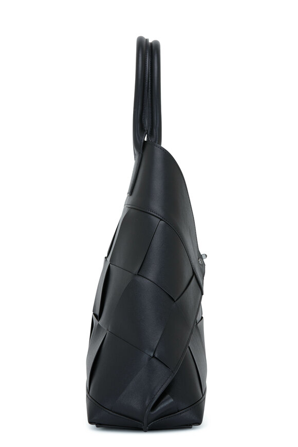 Akris - Ai Black Woven Leather Medium Shoulder Bag