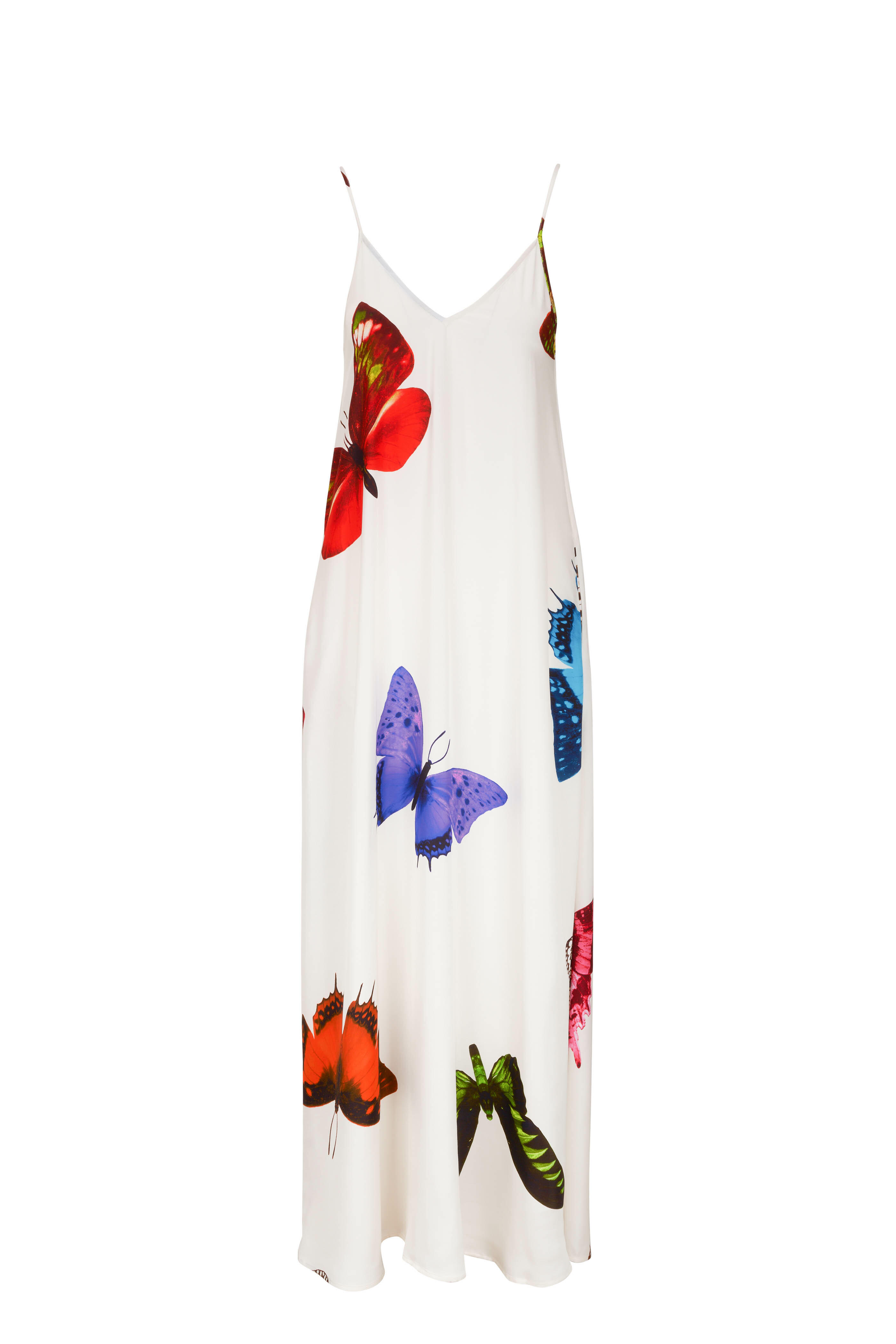 L'Agence - Hartley Ivory Multi Butterfly Trapeze Maxi Dress