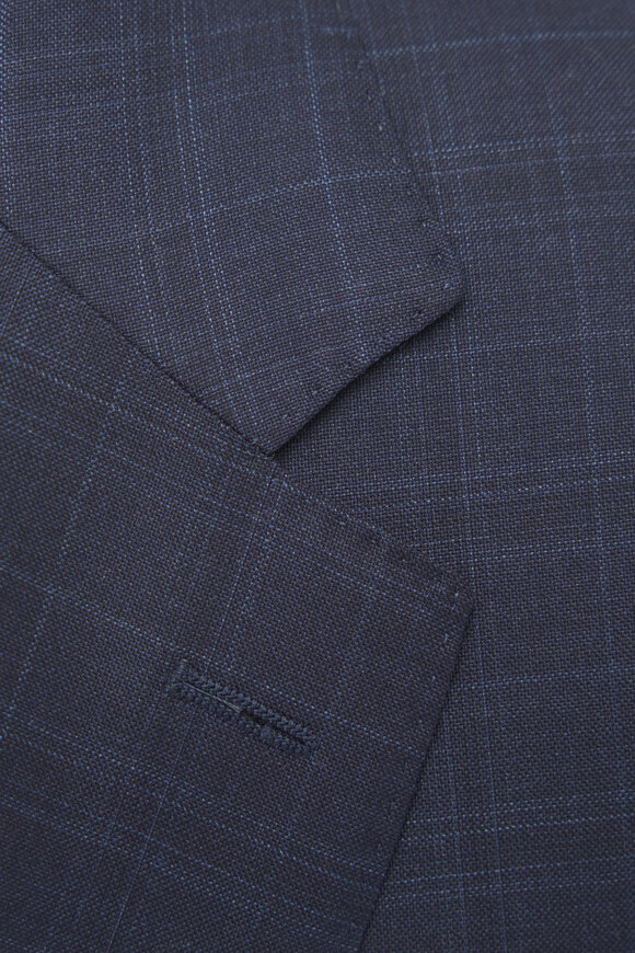 Canali - Navy Plaid Wool Suit