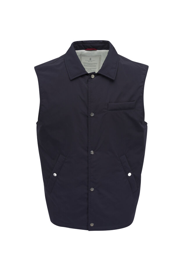 ブルゾン Brunello Cucinelli  Feather Padded Vest With Hood BRUNELLO CUCINELLI Reversible quilted cashmere-felt and