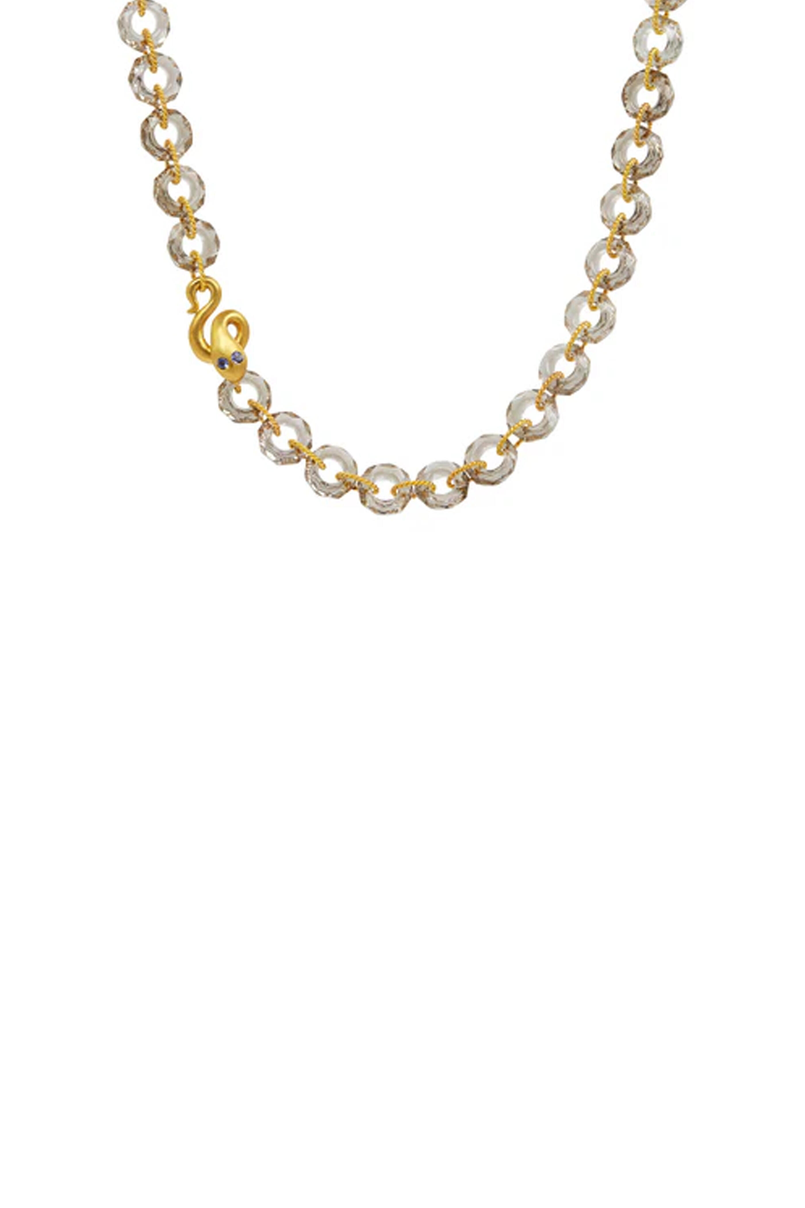 Marie-Hélène De Taillac - Smokey Quartz & Tanzanite Snake Link Necklace