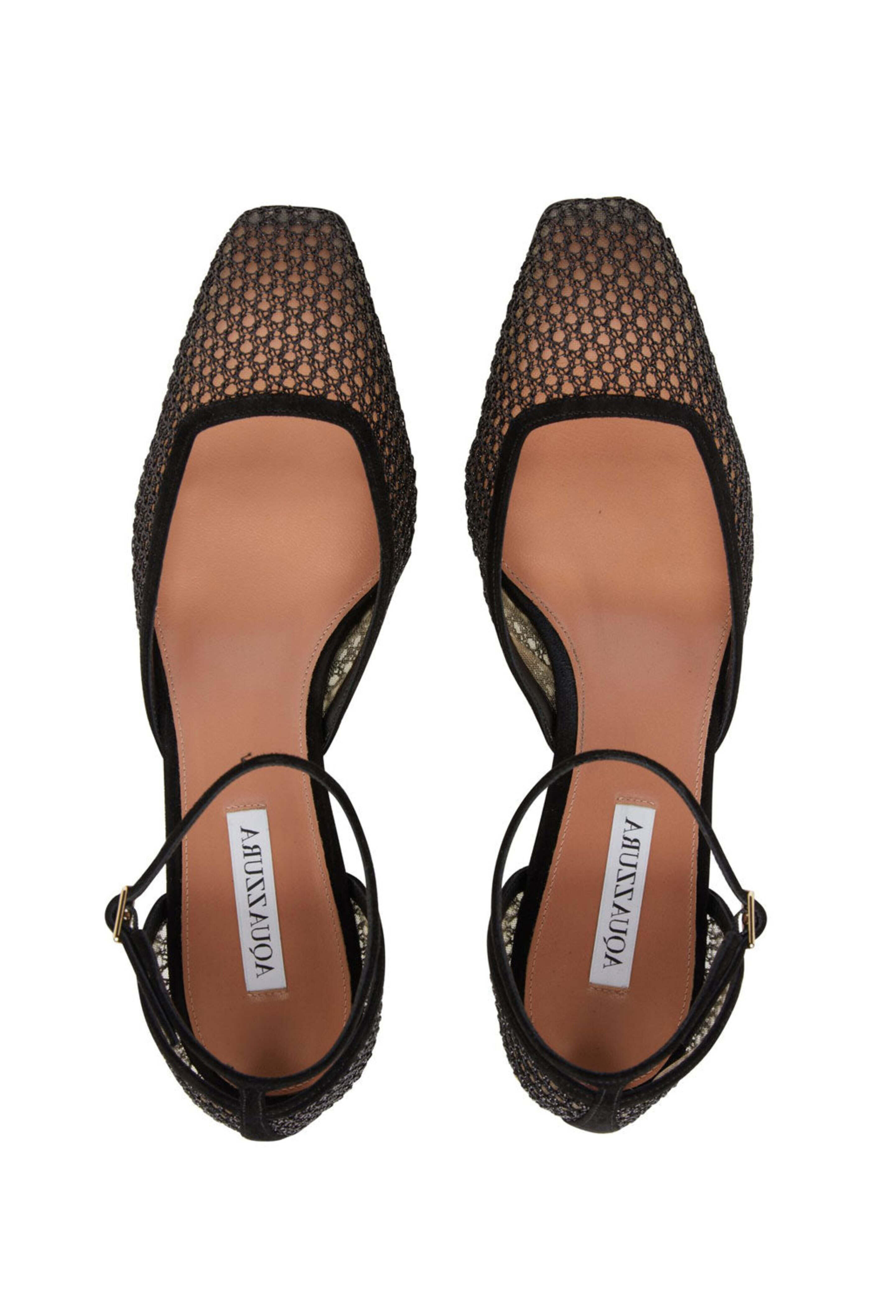 Aquazzura - Asha Mesh 35 Pump in Black | Mitchell Stores