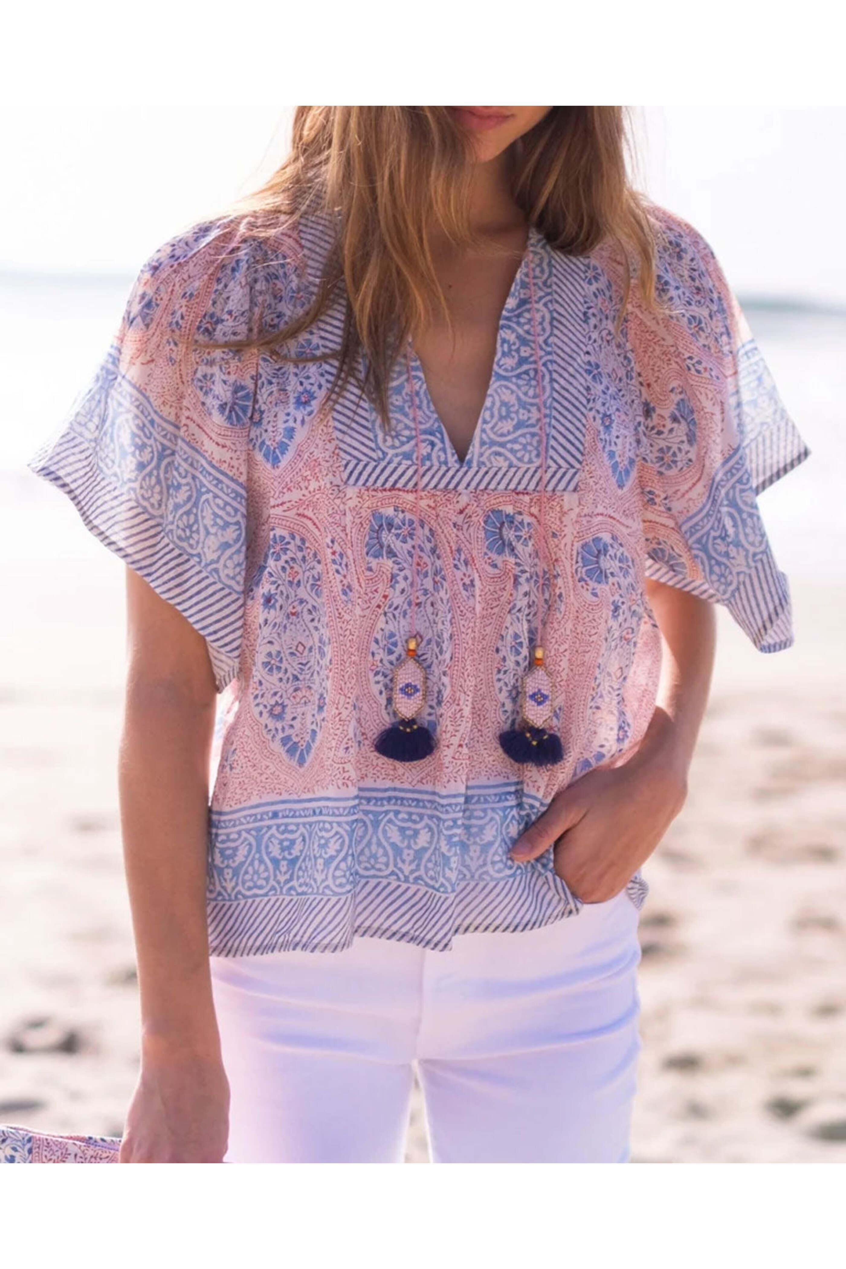 Bell - Blue and Orange Angel Top