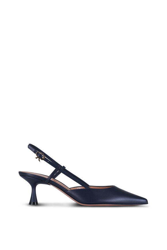 Gianvito Rossi Ascent Denim Leather Singback, 55mm - view 3