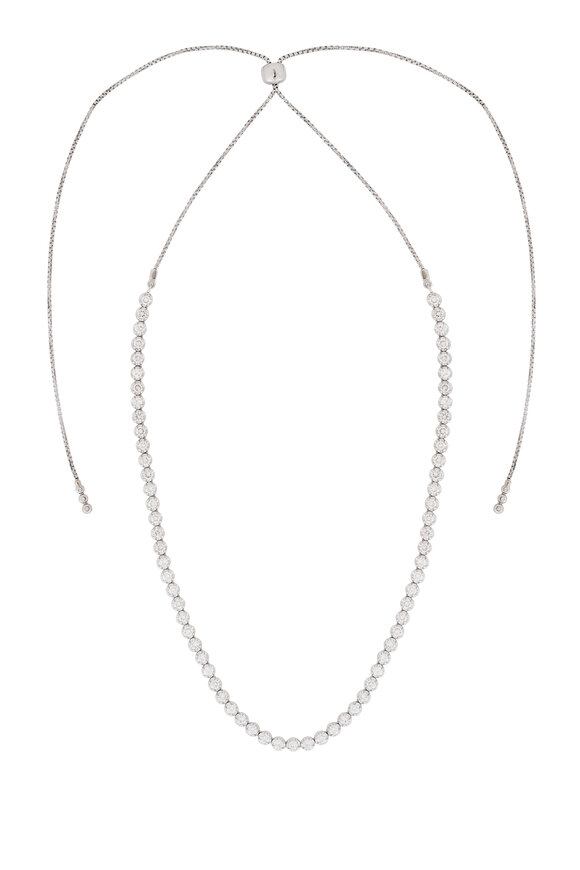 Lowy & Co 18k White Gold Diamond Bolo Necklace