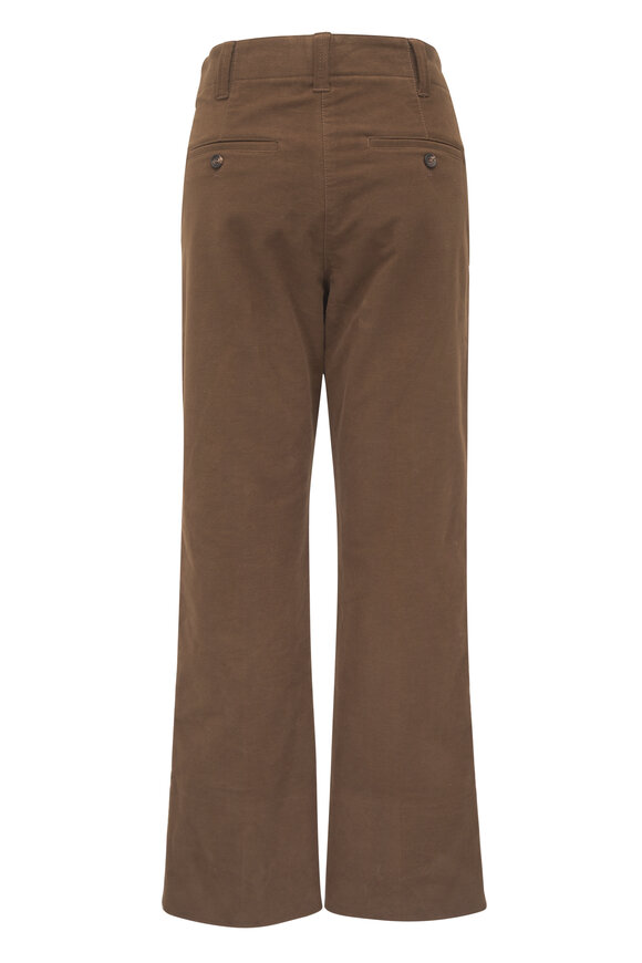 Brunello Cucinelli Chocolate Moleskin Crop Pant - view 4
