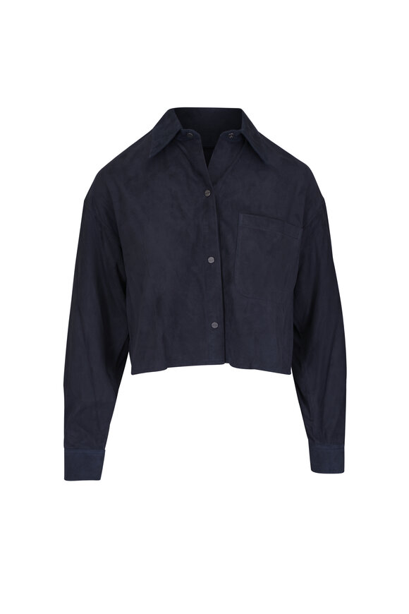TWP Little Big Joe Midnight Suede Shirt