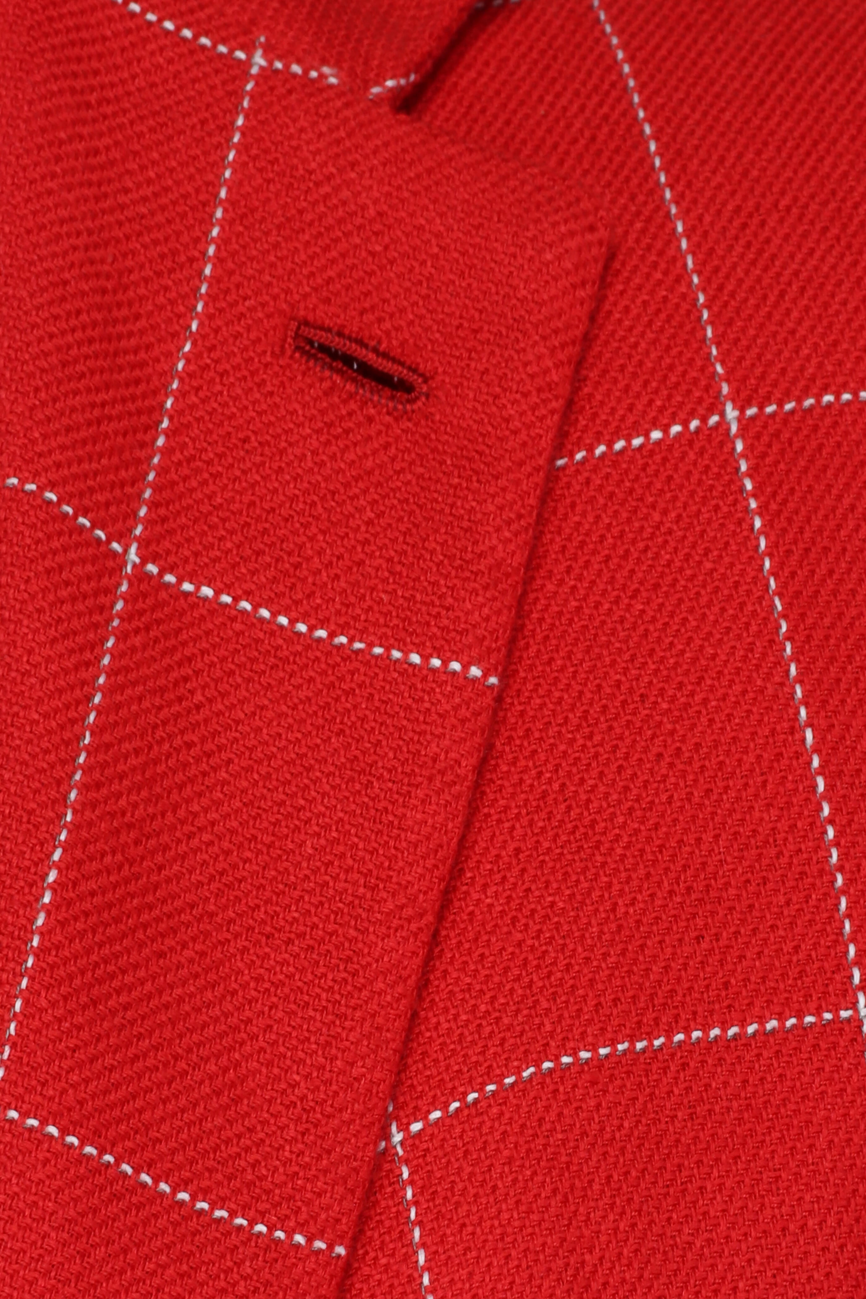 Kiton - Red Windowpane Cashmere & Linen Sportcoat - view 3