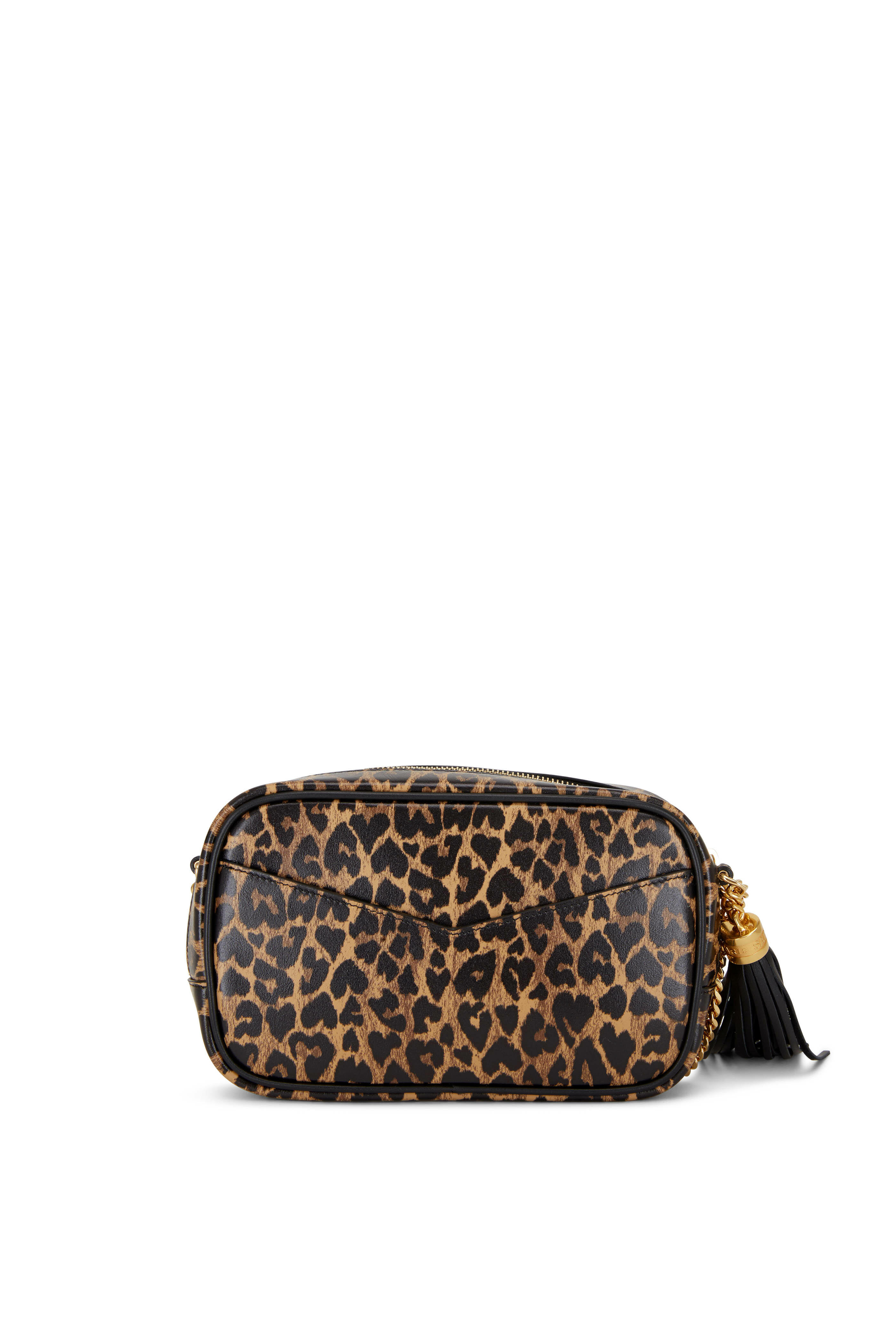 YVES SAINT LAURENT Kate Monogram Leopard Print Shoulder Bag Black - Ne