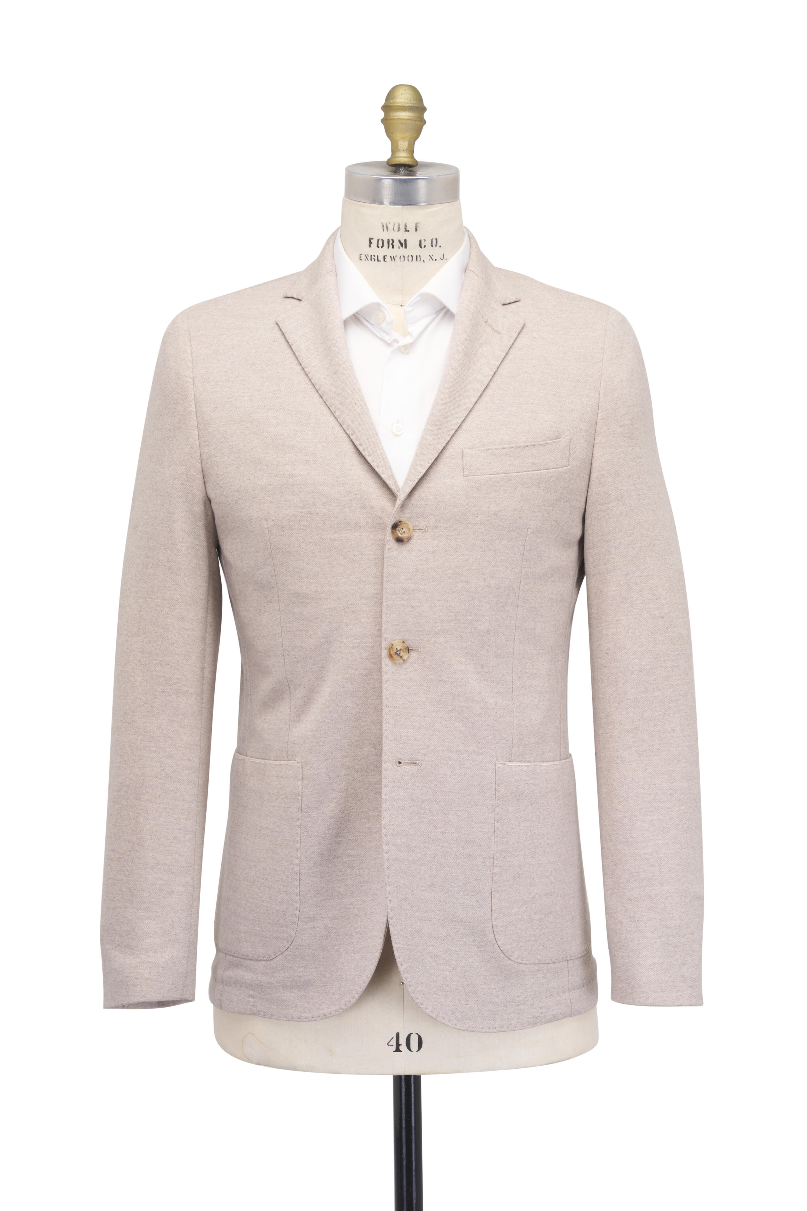 Maurizio Baldassari - Light Brown Wool Jersey Sportcoat