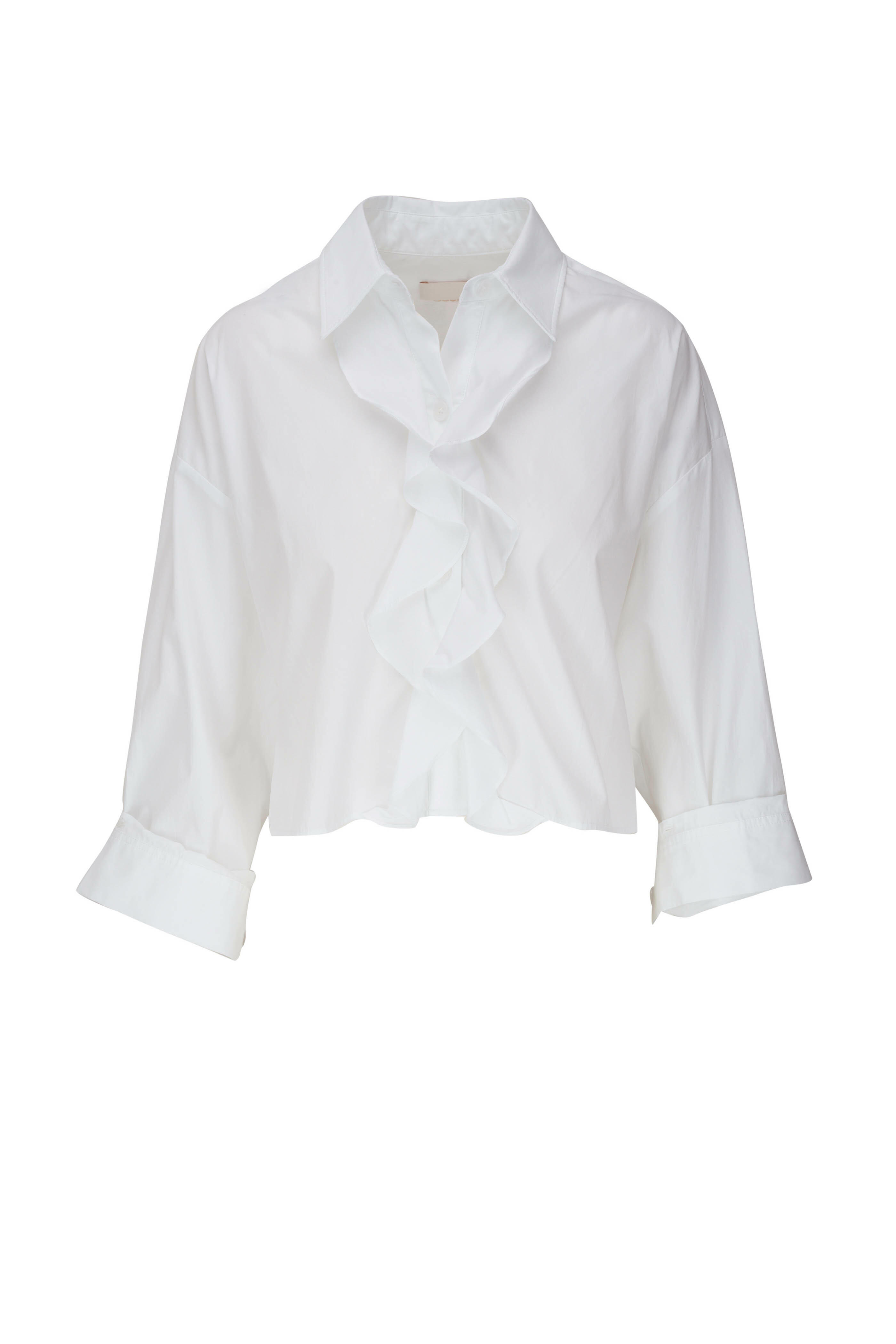 【herlipto】 Bicolor Tuck Bow Blouse White TWP - The Ex White Cotton Ruffle Crop Blouse | Mitchell Stores