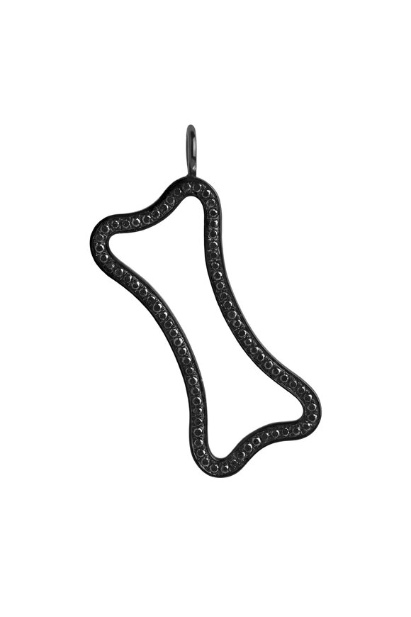 Bridget King Sterling Silver Large Diamond Dog Bone Pendant - view 1