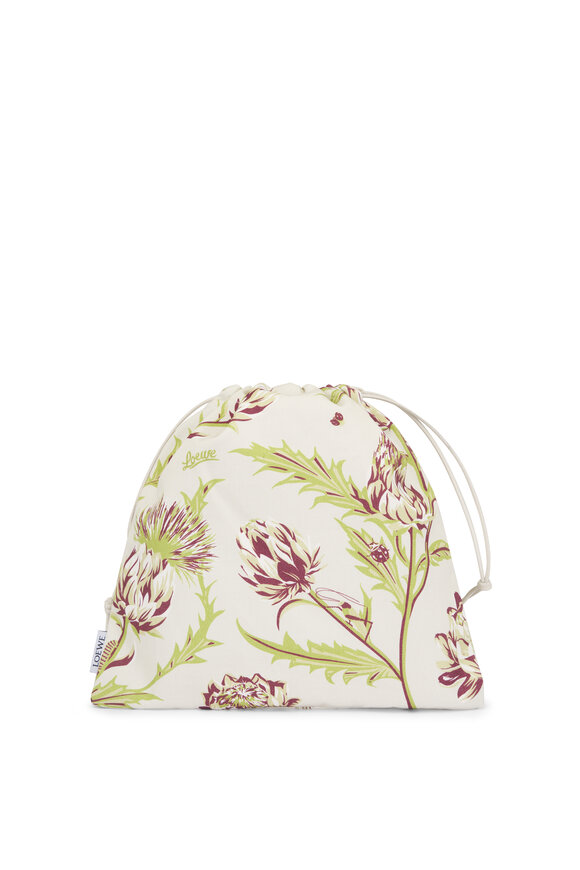 Loewe Small White Artichoke Print Drawstring Pouch - view 2