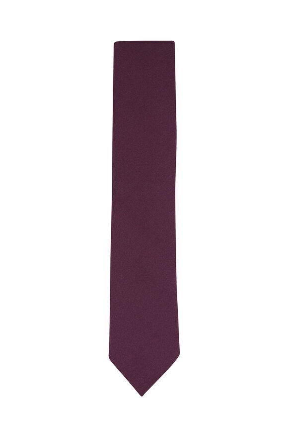 Eton Solid Burgundy Wool Necktie