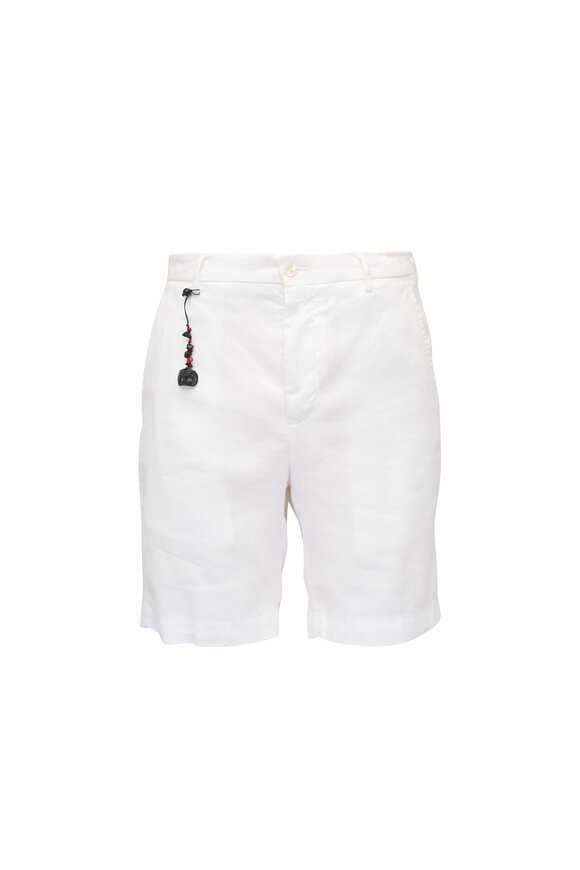 Marco Pescarolo White Linen Bermuda Shorts