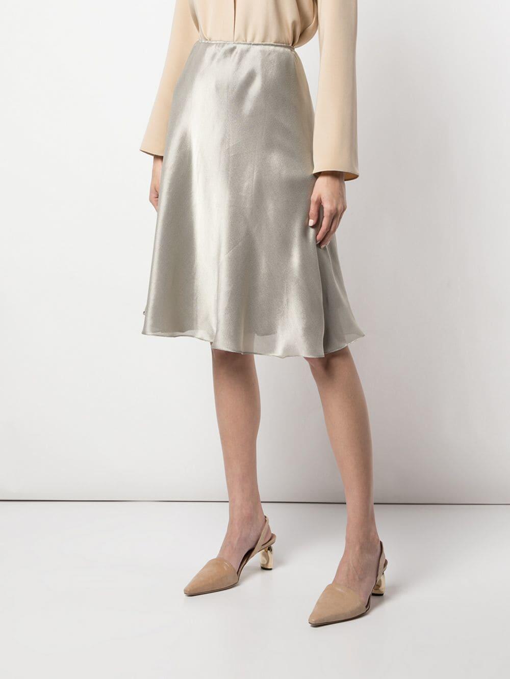 Peter Cohen - Silver Lamé Slip On Skirt