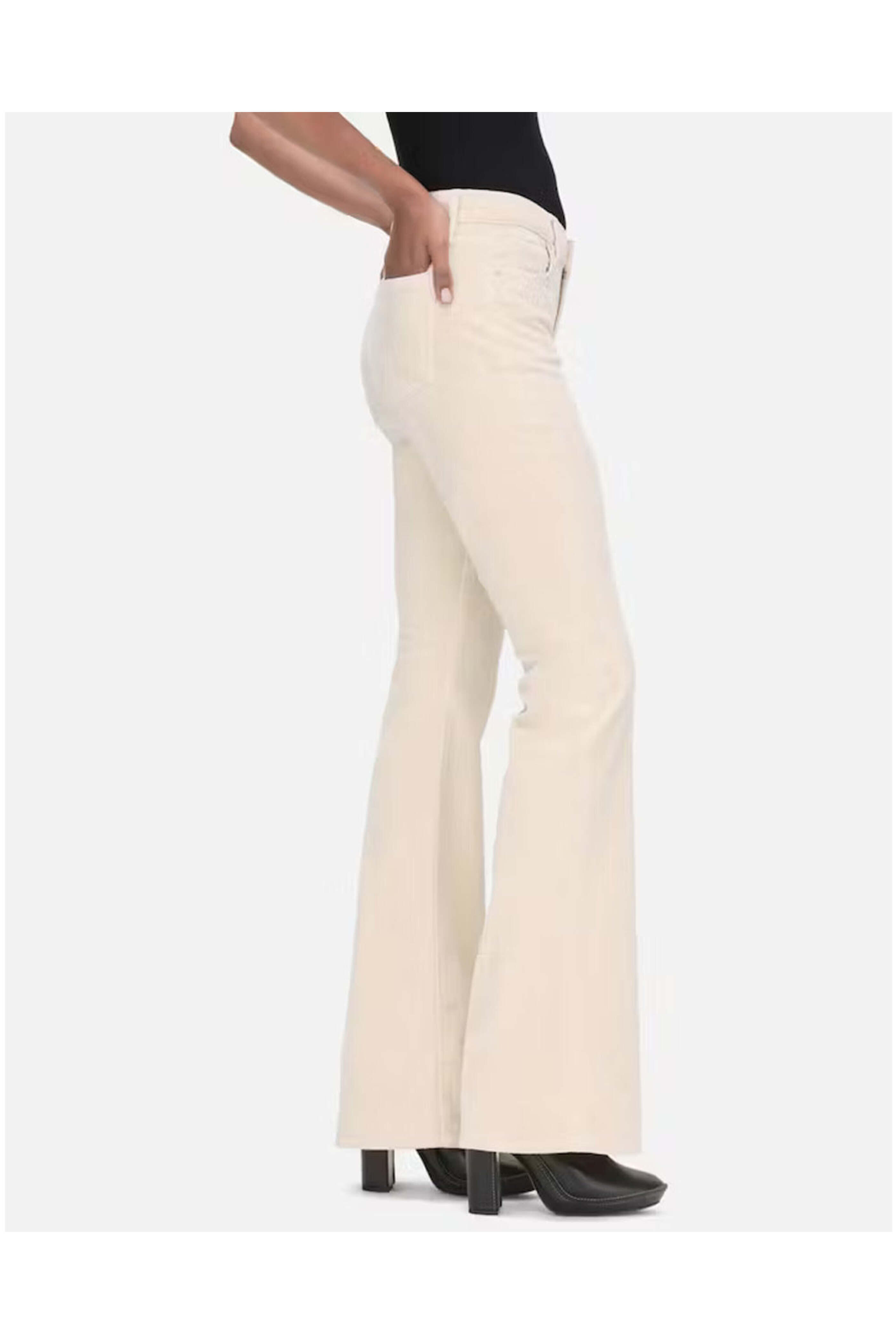 Frame - Le High Flare Pant in Cream Velveteen