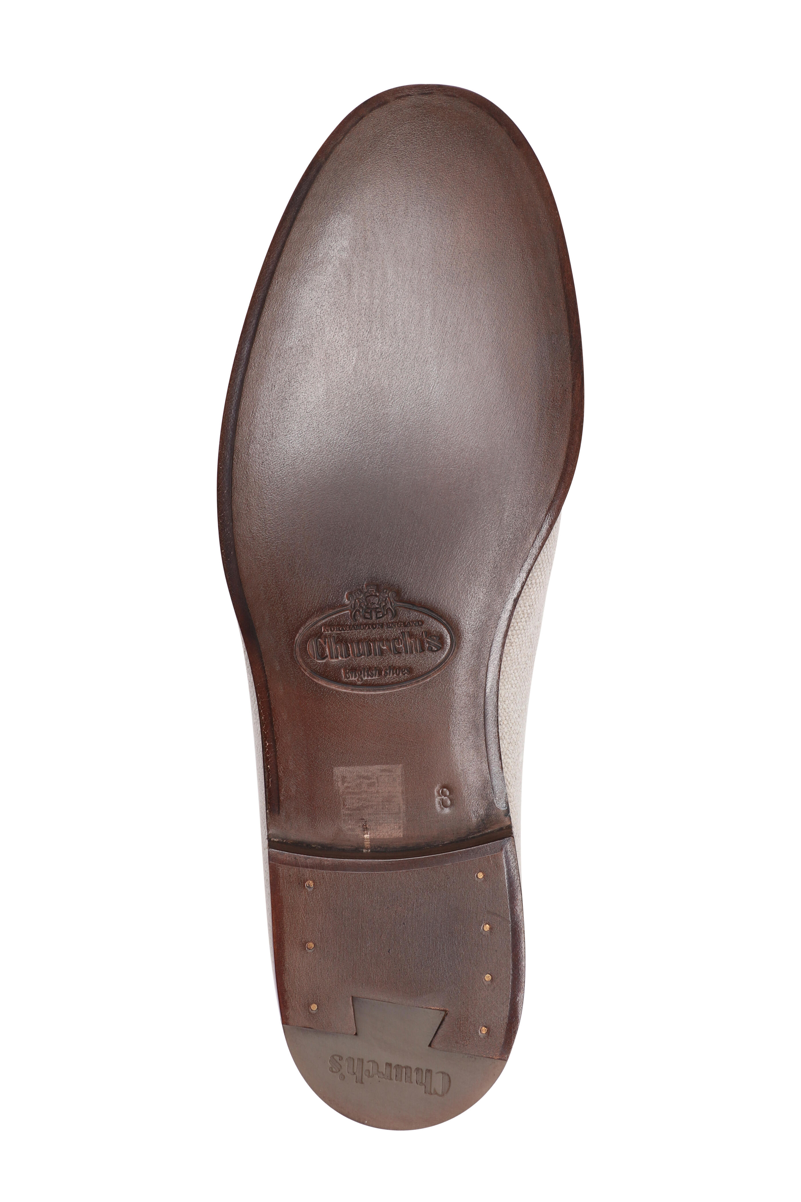 Church's - Maesteg Ecru & Walnut Linen Penny Loafer