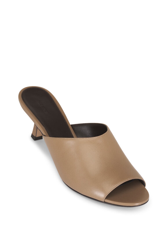 The Row Ella Sage Gray Leather Kitten Mule, 55mm - view 1