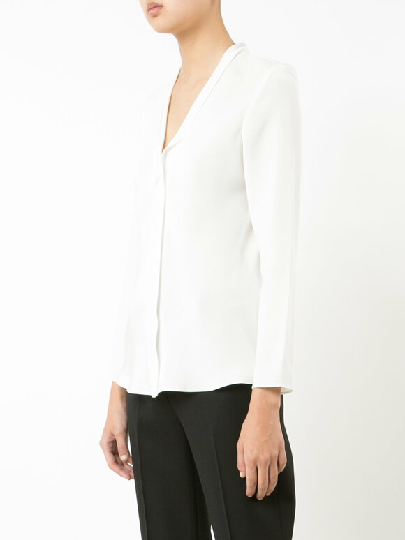 Peter Cohen - White Silk Shawl Collar Blouse 