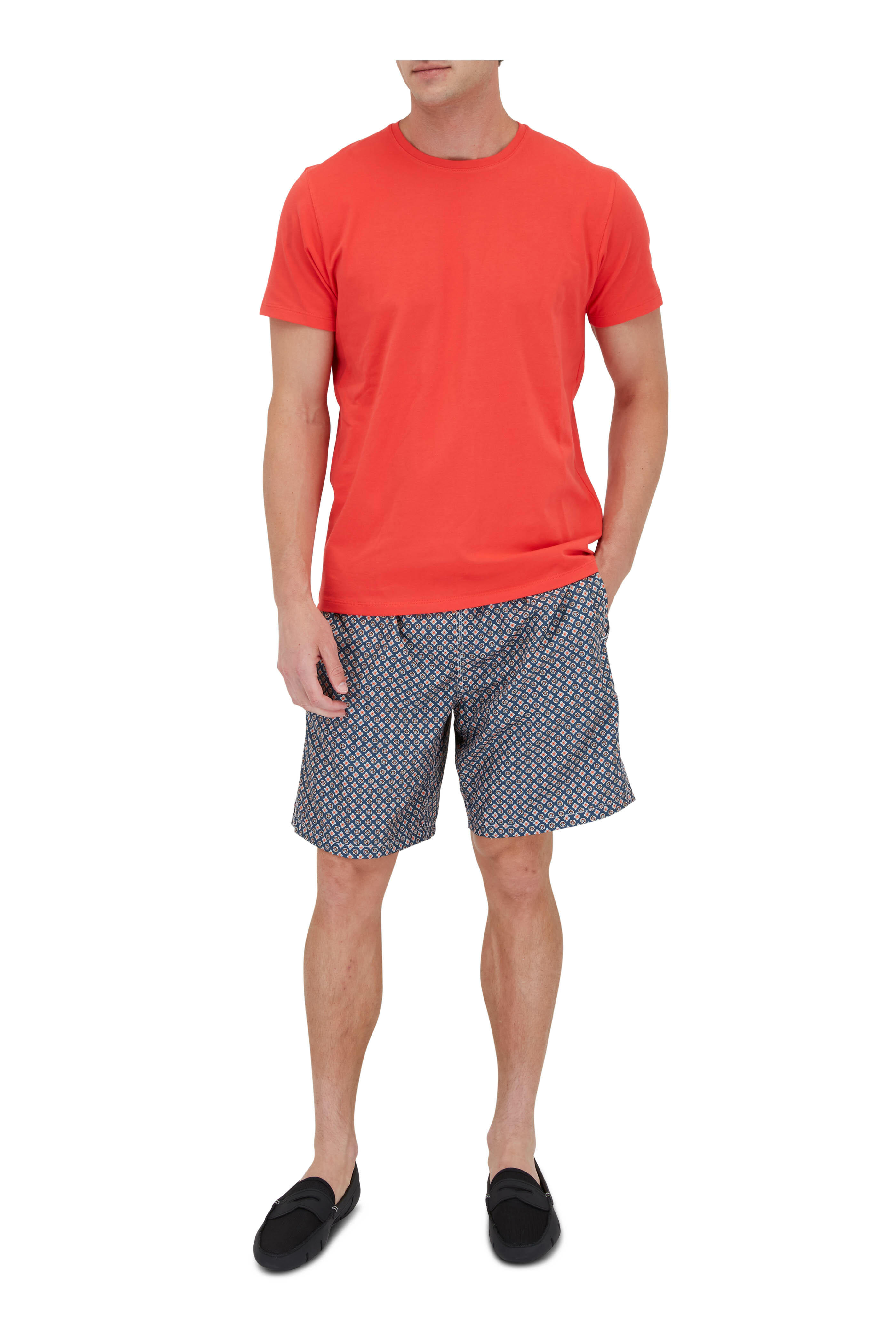 Fedeli - Medallion Navy & Orange Swim Trunks