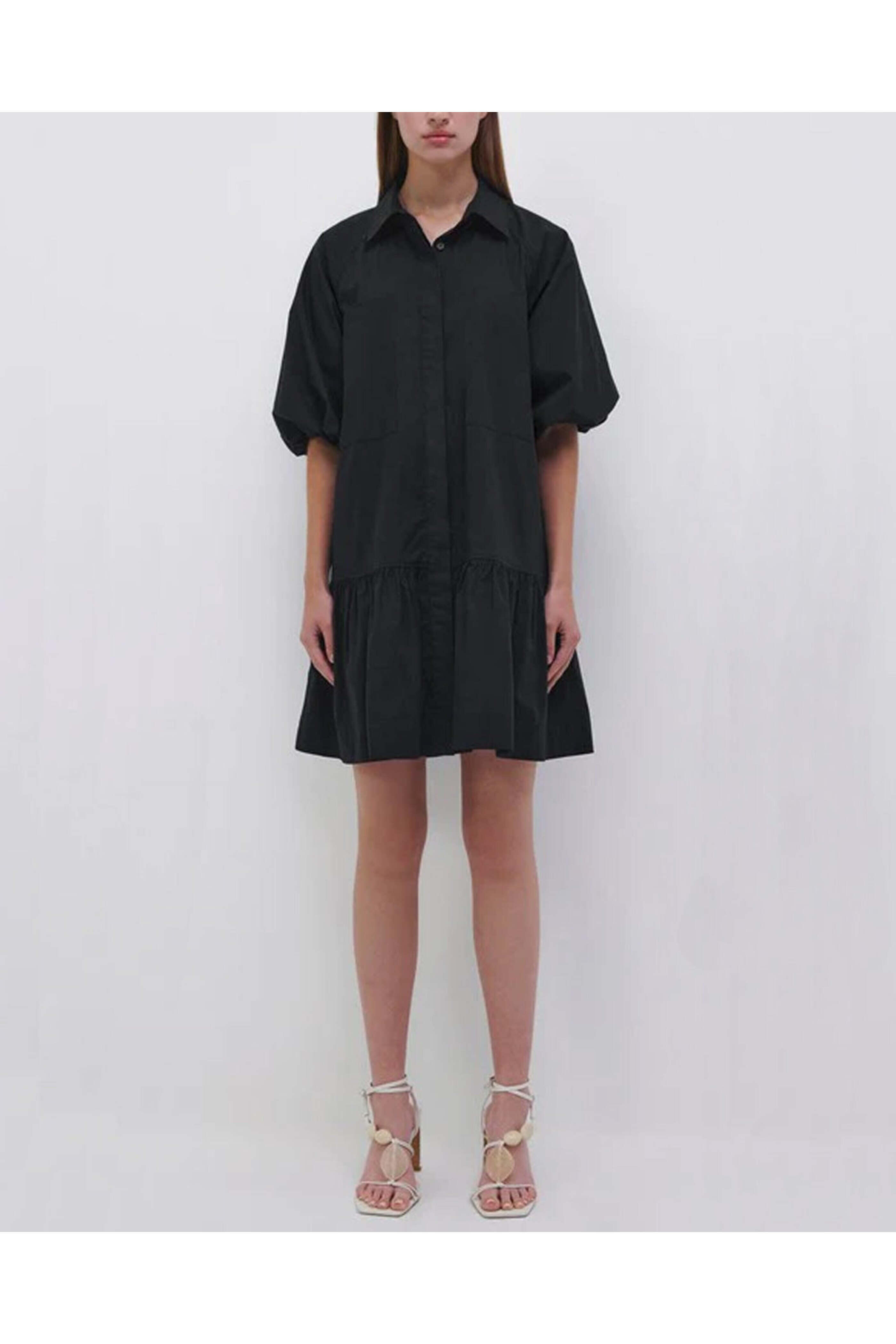 Simkhai - Black Crissy Cotton Poplin Shirt Dress
