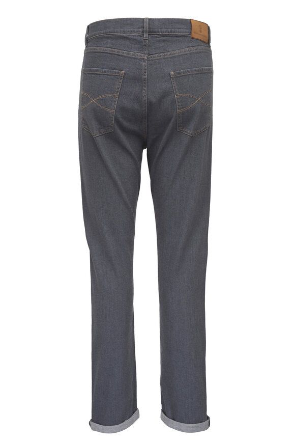 Brunello Cucinelli Iconico Medium Gray Denim Pant - view 3