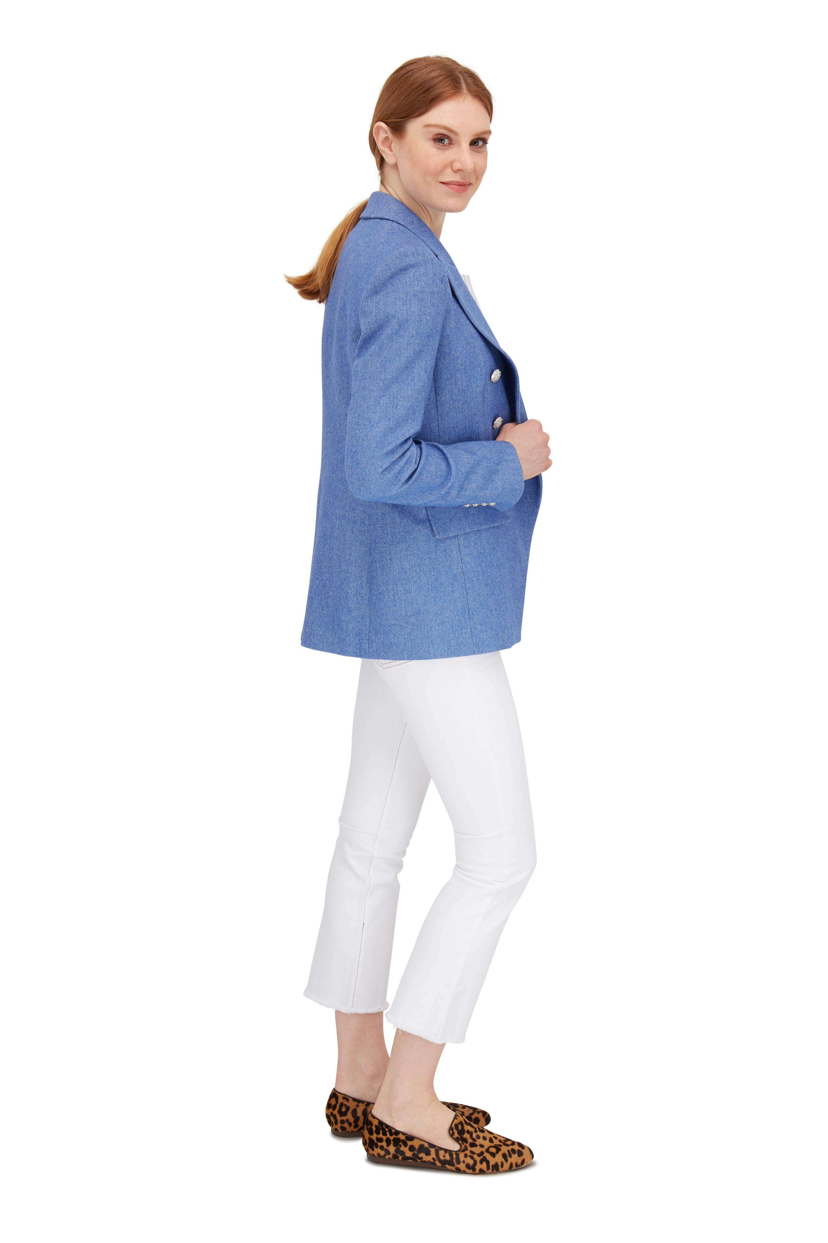 Veronica Beard - Lonny Light Blue Herringbone Dickey Jacket