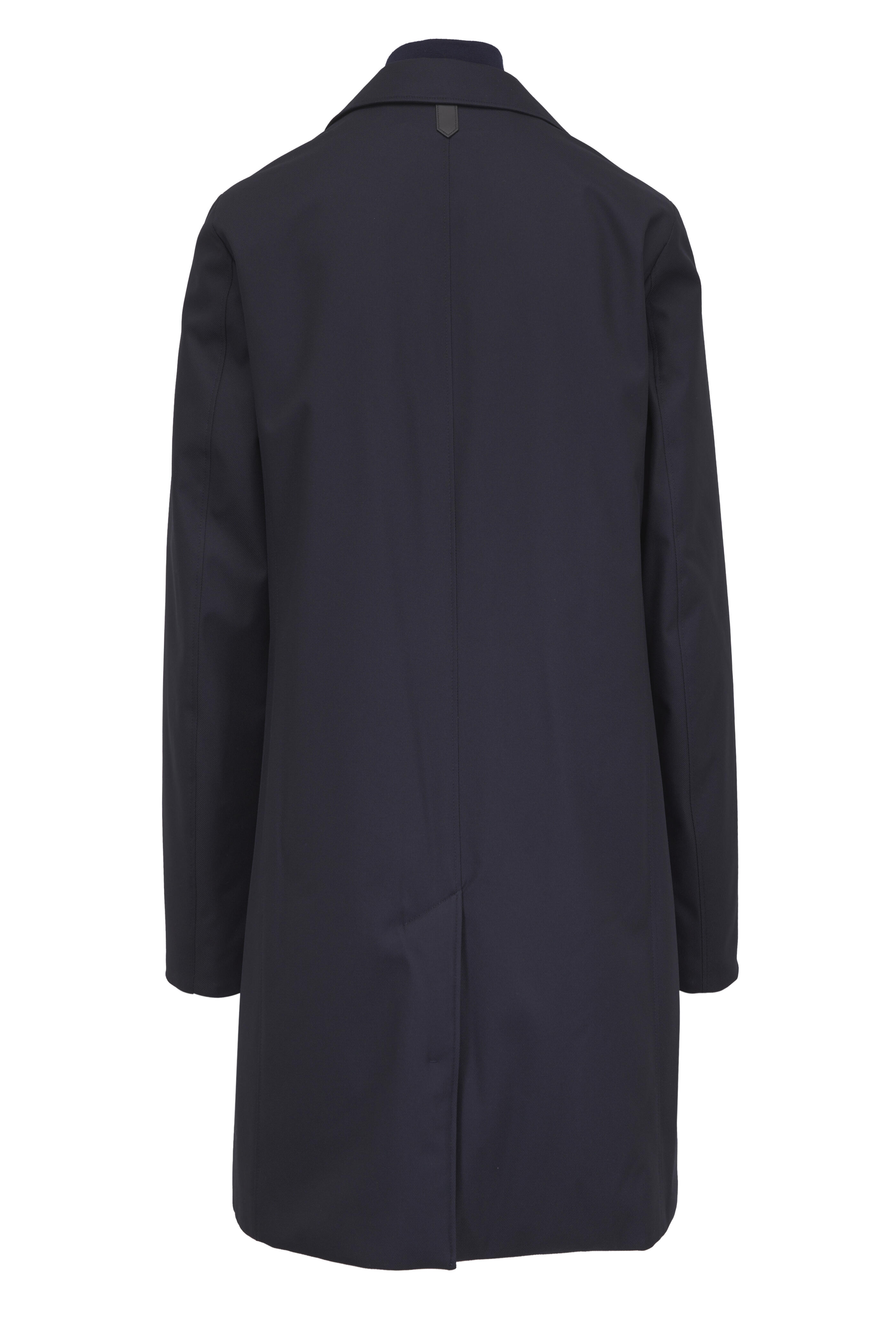 Canali - Navy Micro Textured Commuter Coat
