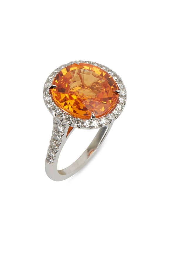 Eclat - Platinum Mandarin Garnet & Diamond Ring