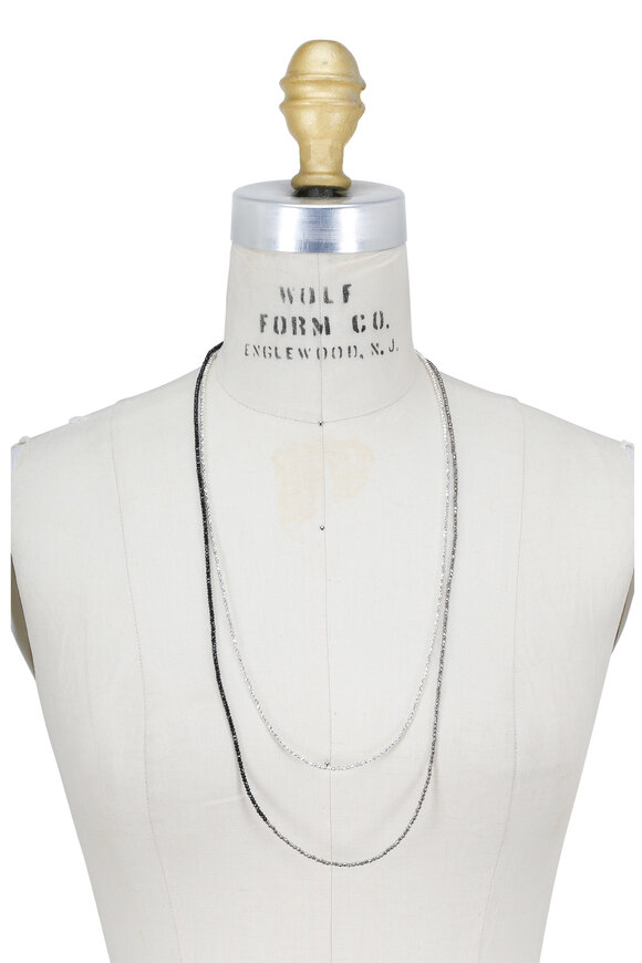 Brunello Cucinelli - Black & Silver Convertible Wrap Necklace