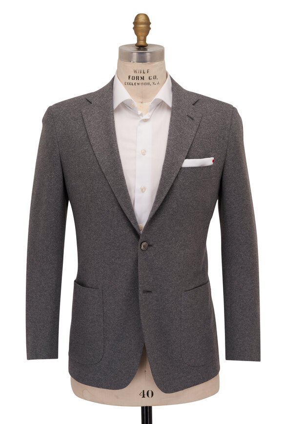 Kiton - Gray Wool Jersey Sportcoat 