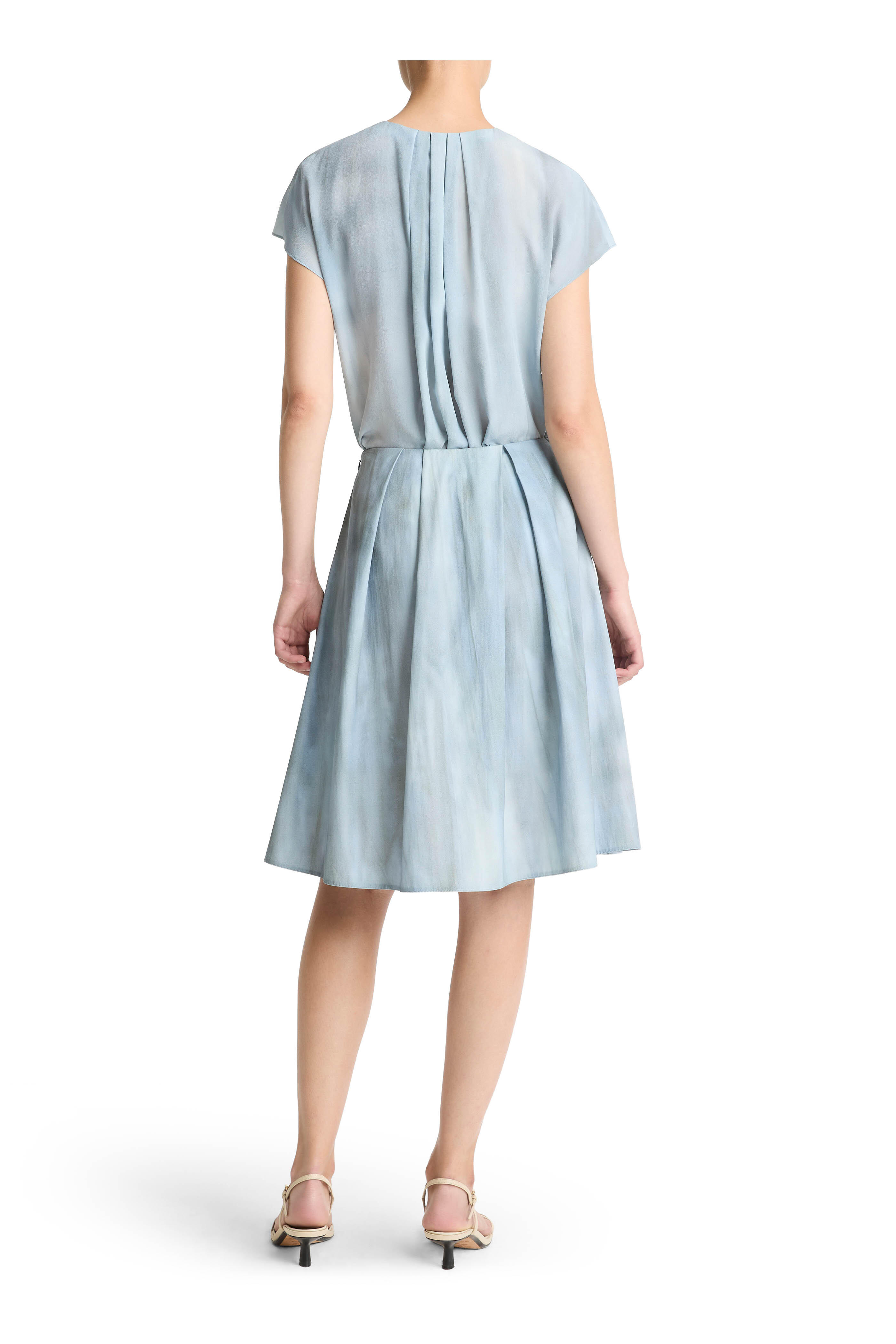 Vince - Azura Wash Ombré Cotton Pleated Knee Skirt - view 3