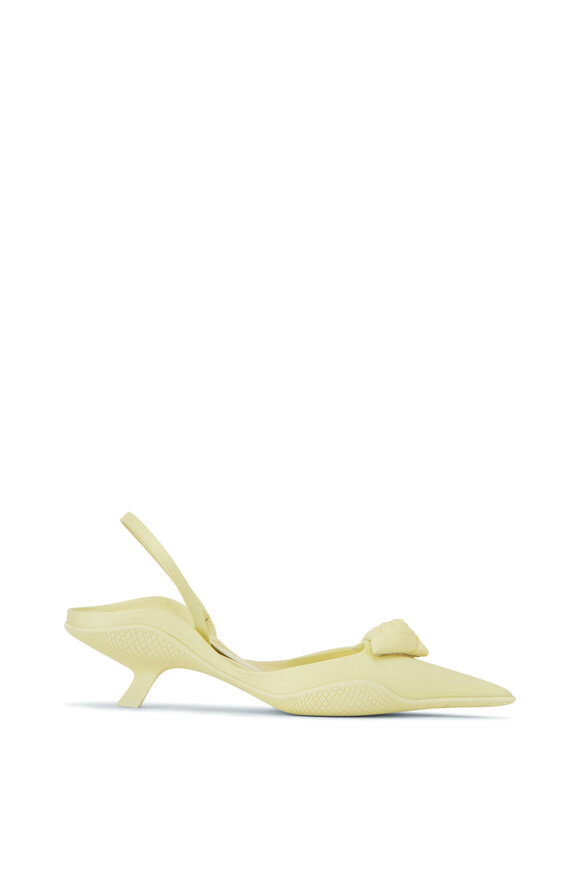 Prada - Yellow Nylon Pointed Slingback, 45mm 