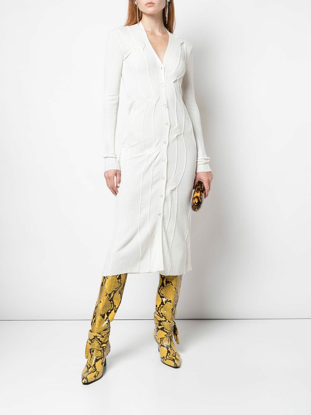 Rosetta Getty - Ivory Reverse Cable Knit Long Cardigan