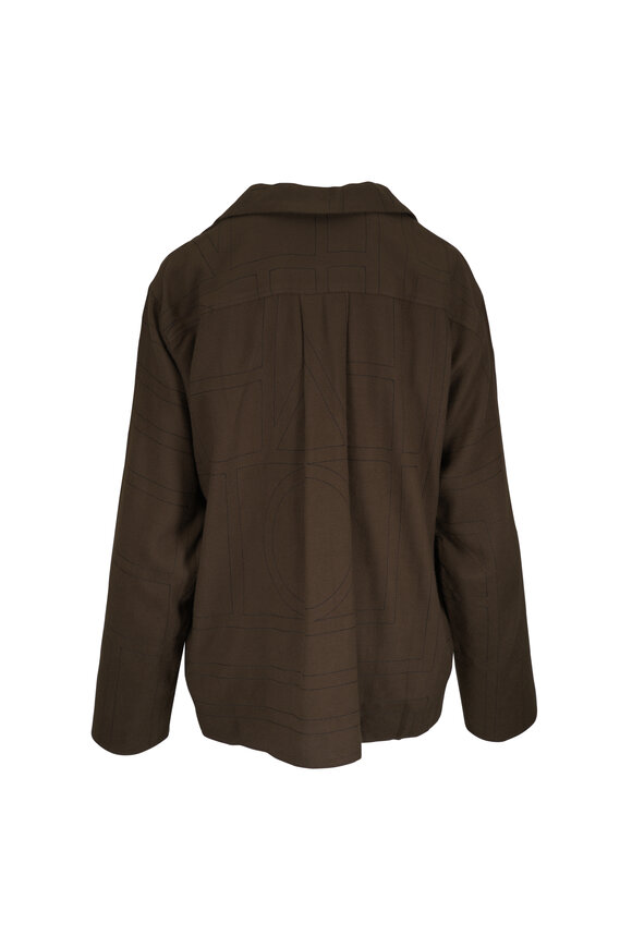 Totême Dark Brown Flannel Monogram Top - view 3