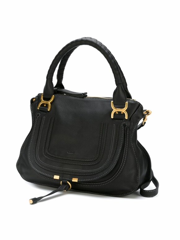 Chloé - Marcie Medium Black Leather Shoulder Bag