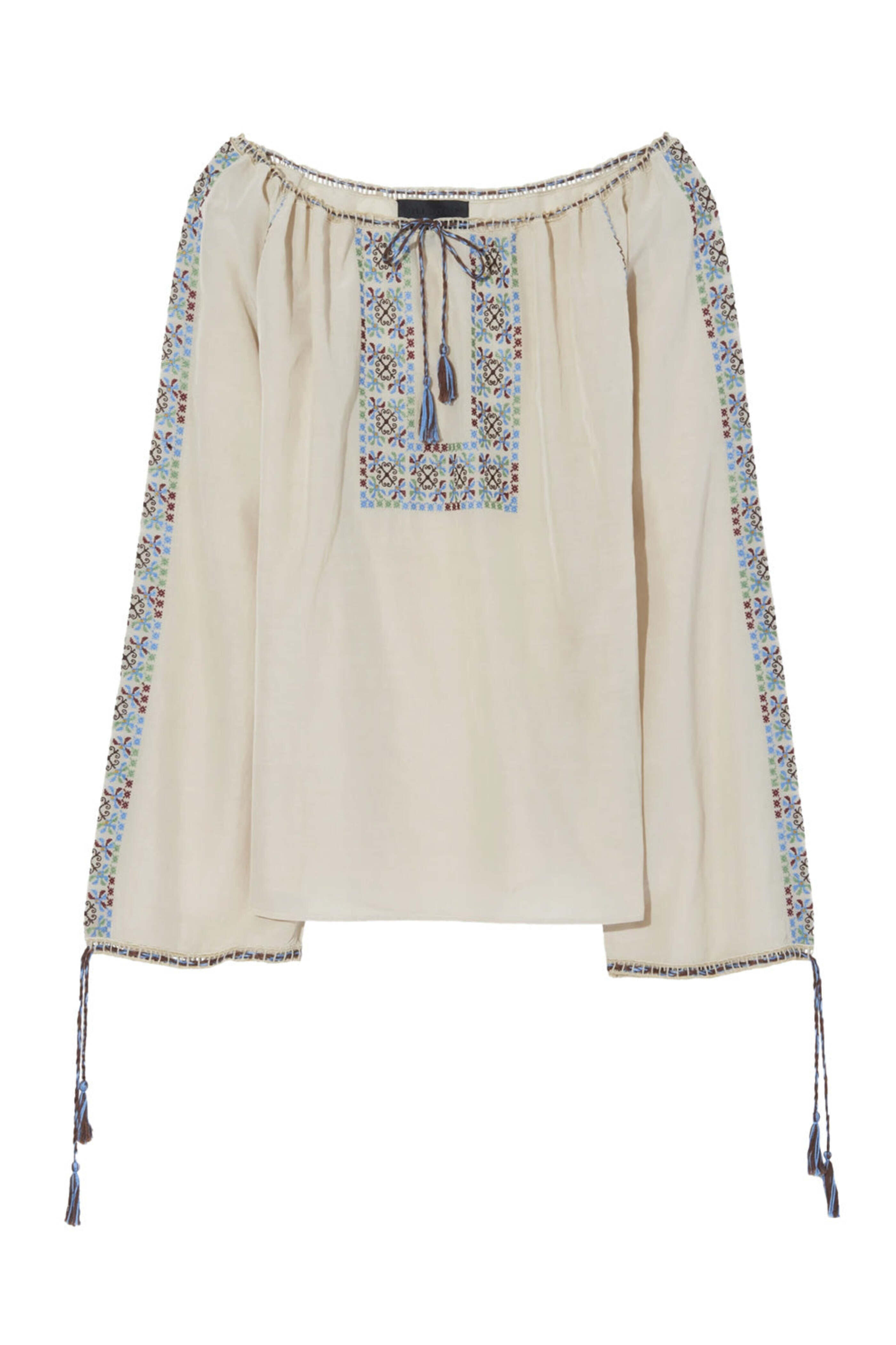Nili Lotan - Khaki Embroidered Diandra Blouse