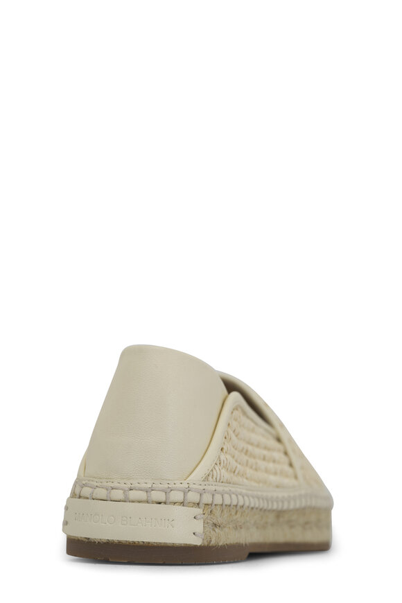 Manolo Blahnik - Espadra Cream Raffia Flat Espadrille