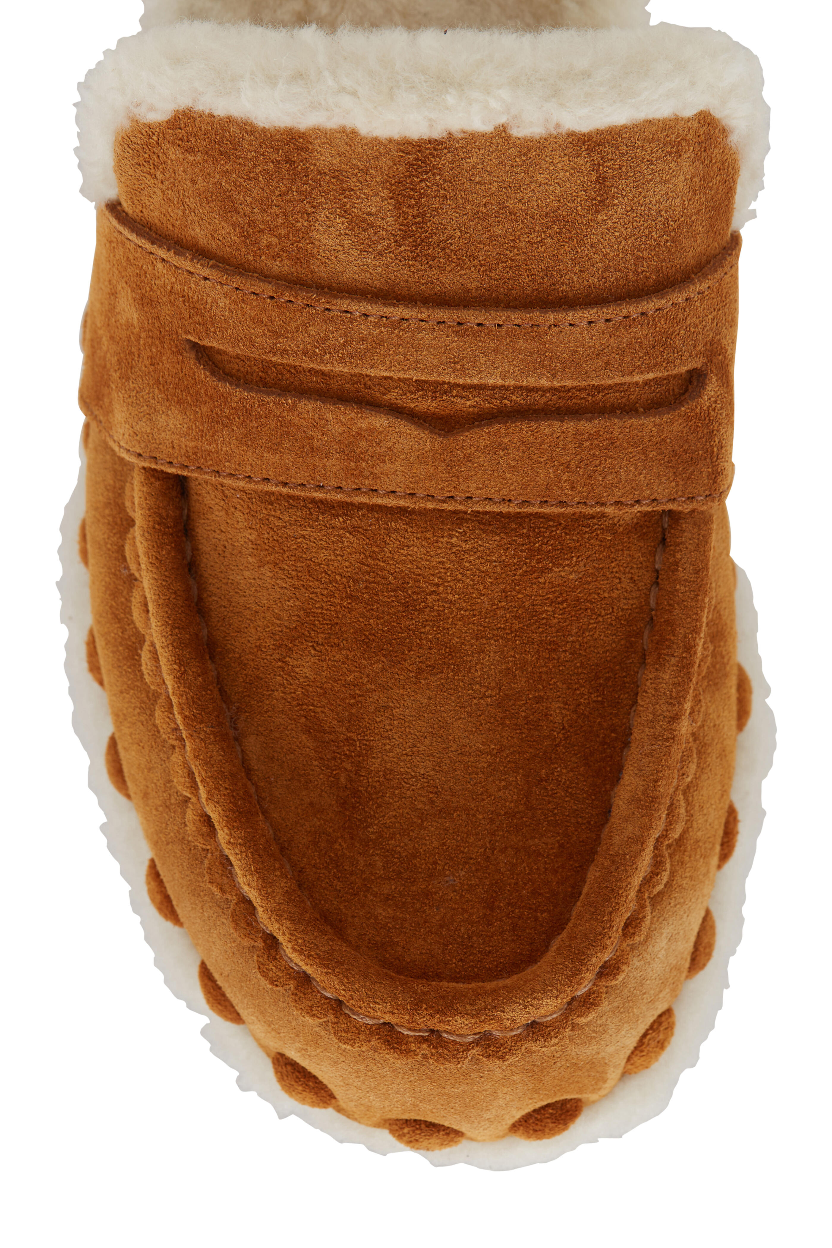 Chloé - Joy Cognac Suede Shearling Lined Clog | Mitchell Stores