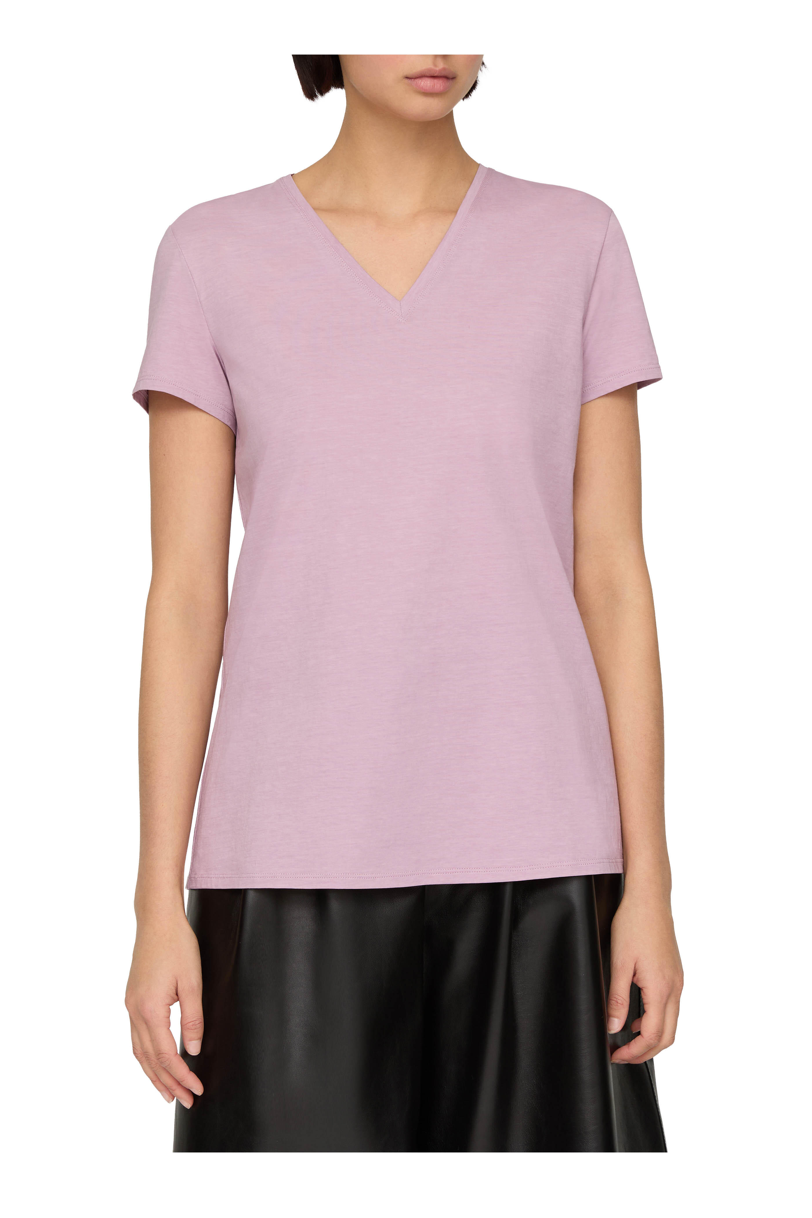 Lafayette 148 New York - Lavender Tint V-Neck T-Shirt