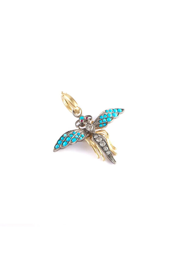Sylva & Cie Gemstone Fairy Bug Pendant