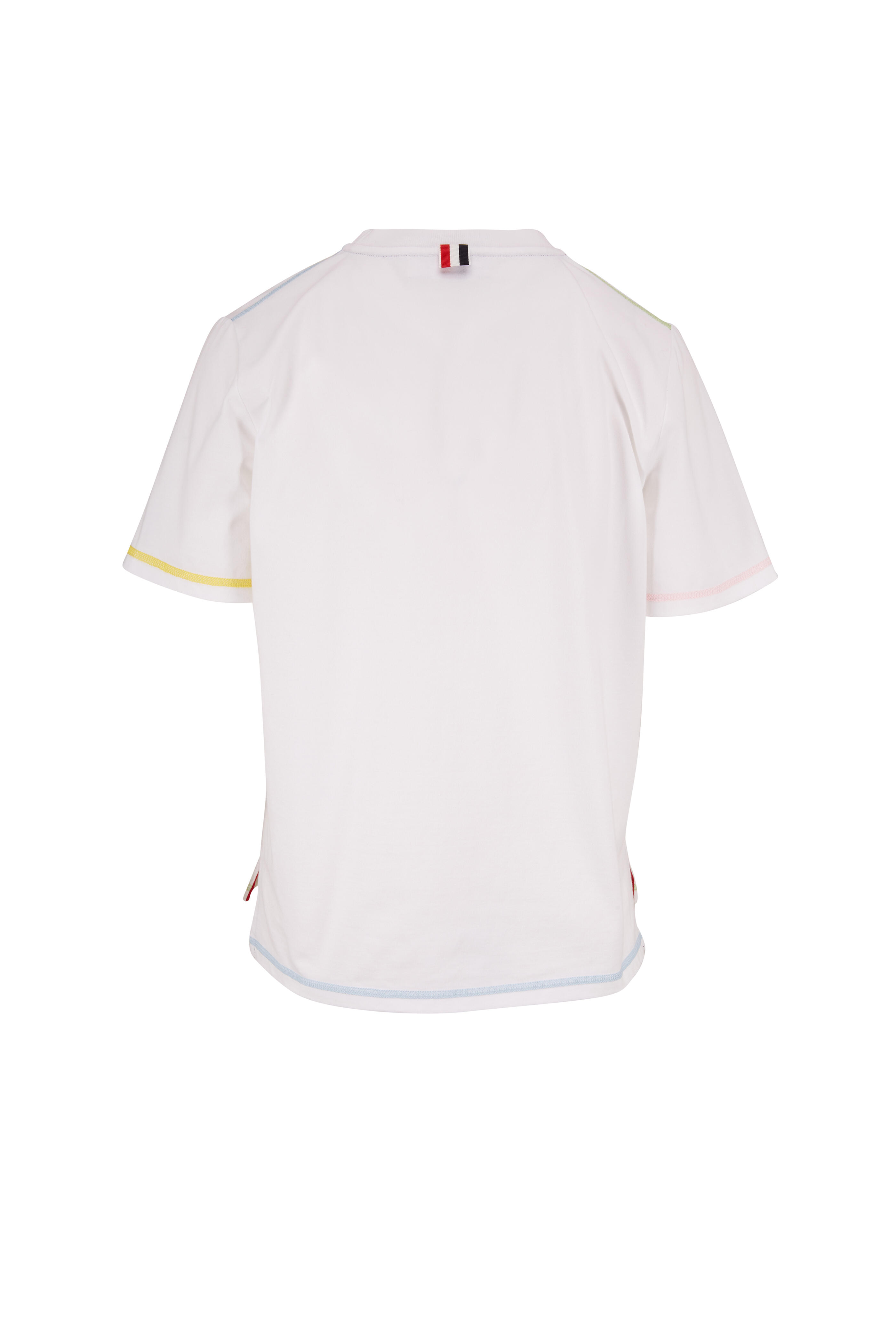 Thom Browne - White Contrast Cover Stitch Short Sleeve T-Shirt