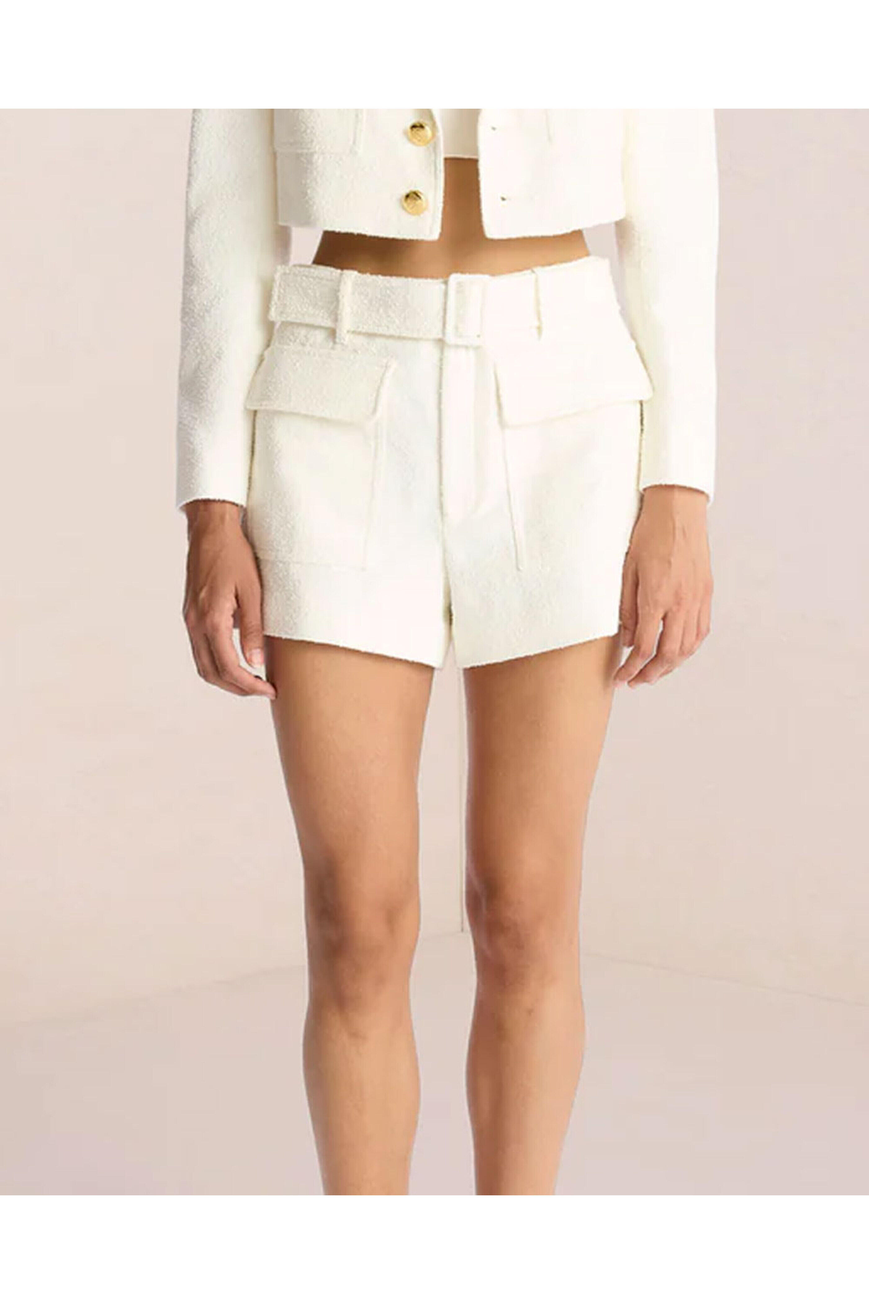 【新品】candy check tweed short pants white candy check tweed short pants – shéller / シェリエ