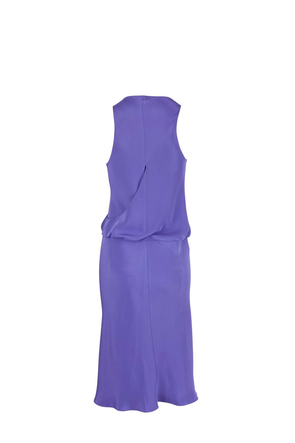 Peter Cohen - Blend Periwinkle 4-Ply Silk Midi Dress