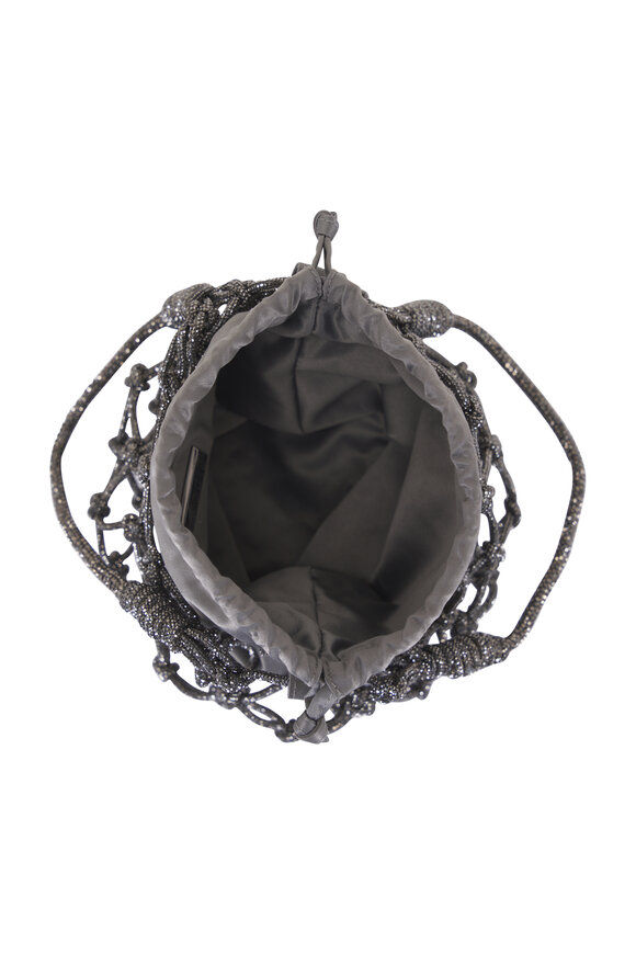 Judith Leiber Couture Hematite Crystal Net Pouch - view 4