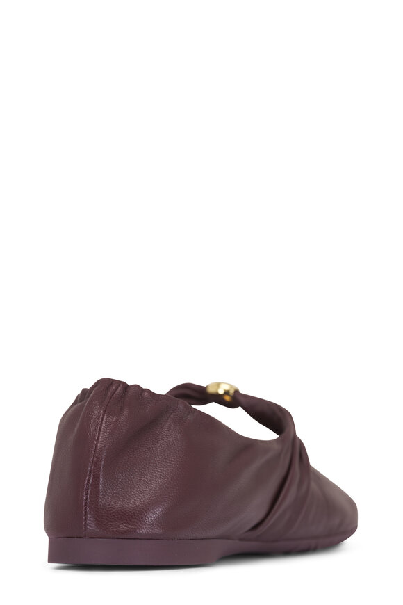 Loewe Burgundy Soft Leather Ballerina Flat - view 4