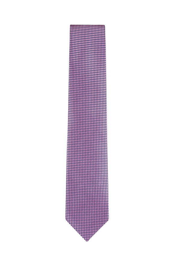 Brioni Rose Micro Jacquard Silk Necktie - view 1