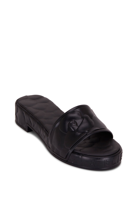 Valentino Garavani - Black Embossed Rubber Flatform